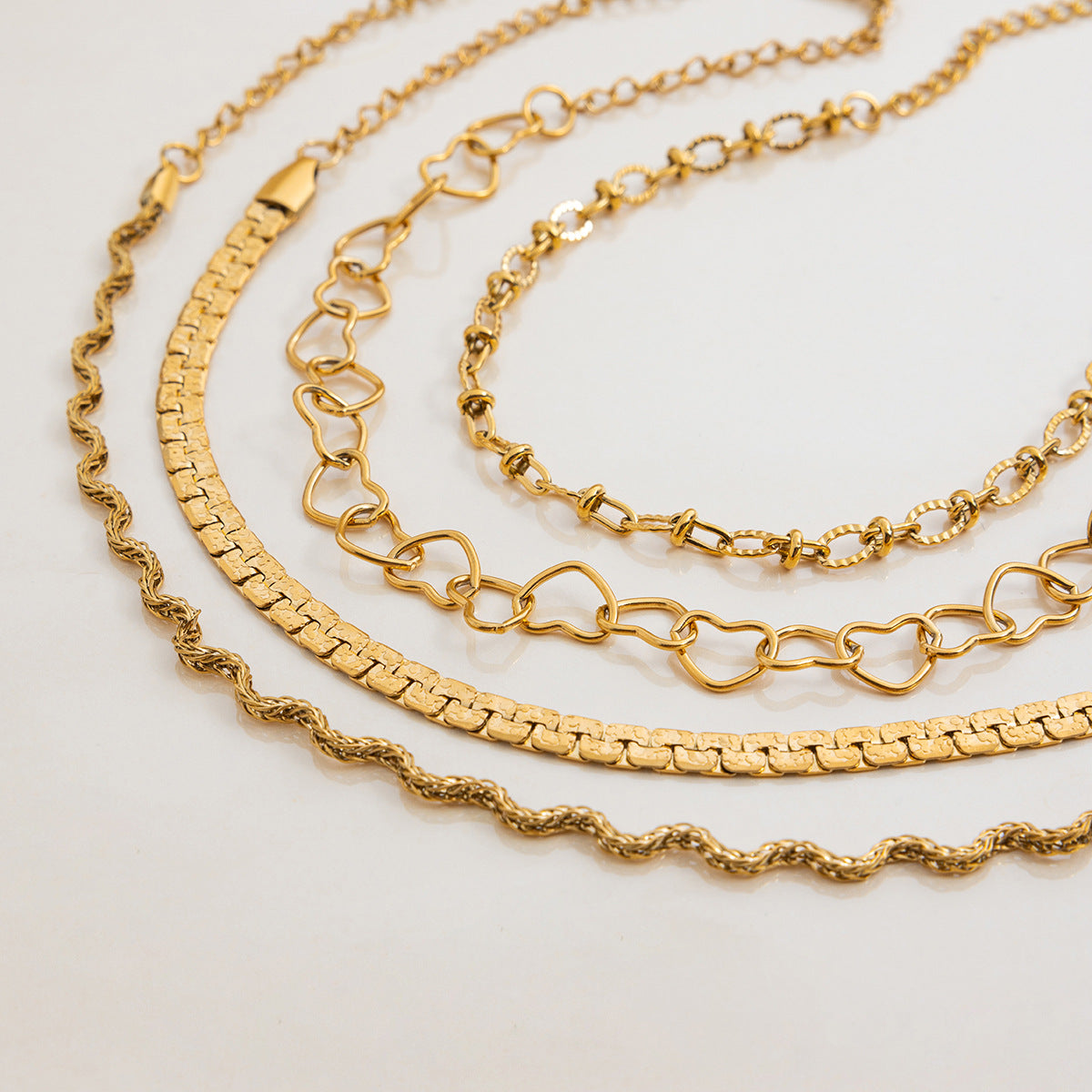 Julia Gold Tone Heart Chin Bracelet