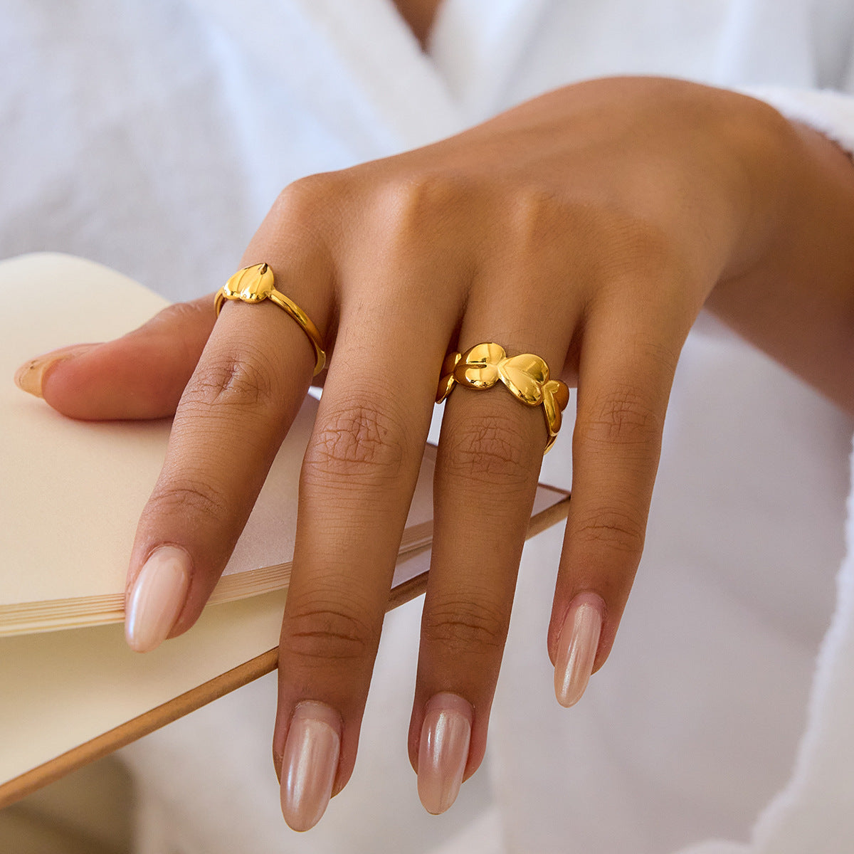Nova Gold Tone Multiple Hearts Ring