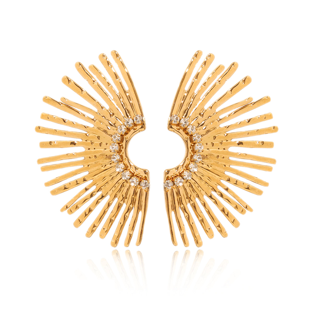 Juniper Gold Tone Wing Zircon Earrings