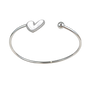 Eva Silver Tone White Heart Cuff Bracelet