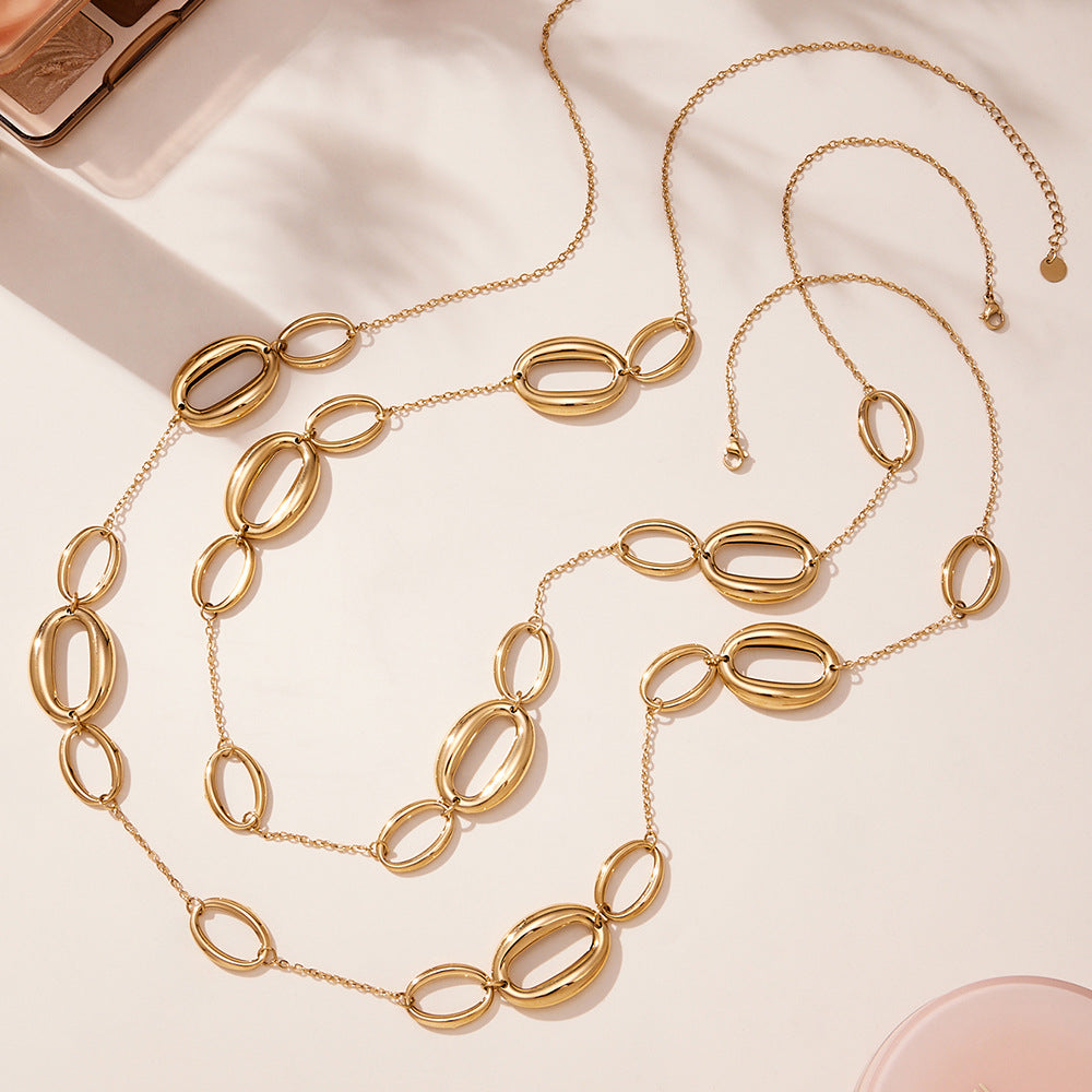 June Gold Tone Long Necklace