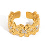Violet Two Tone Single Clover Ring