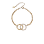 Kylie Gold Tone Dual Ring Zircon Bracelet