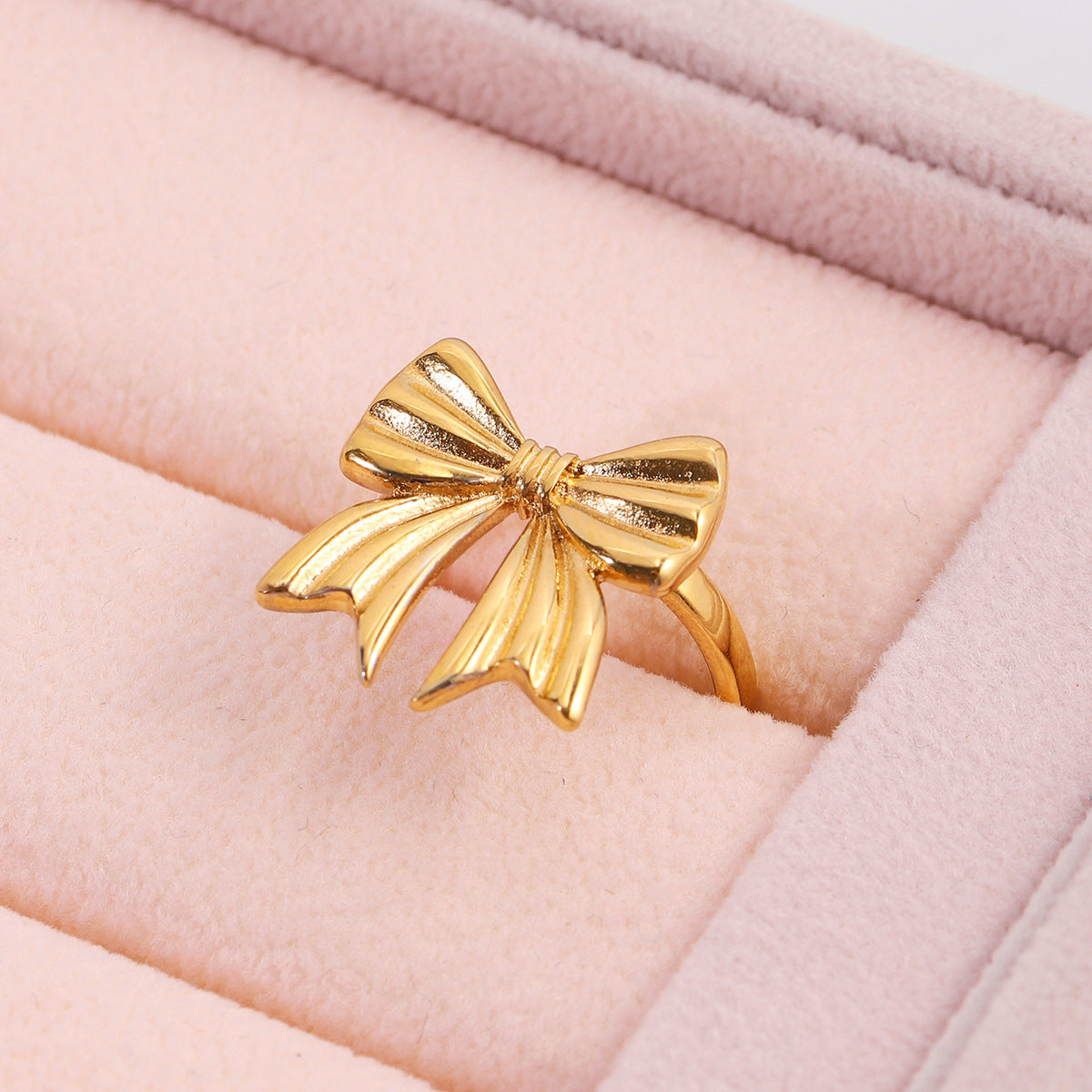Hannah Gold Tone Bow Knot Ring