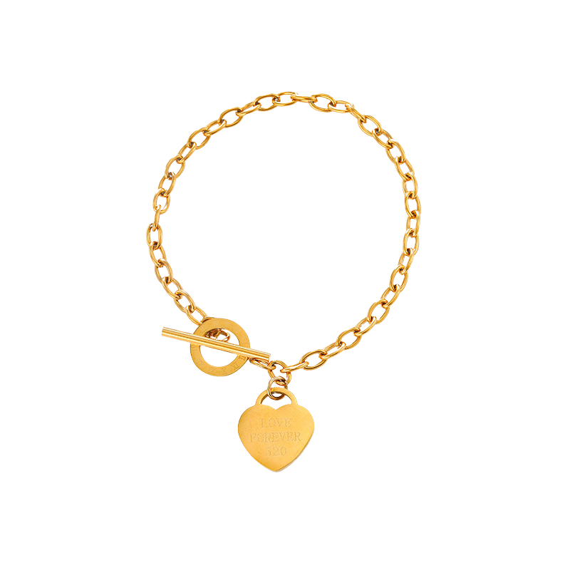 Ruth Gold Tone Heart Chain Bracelet