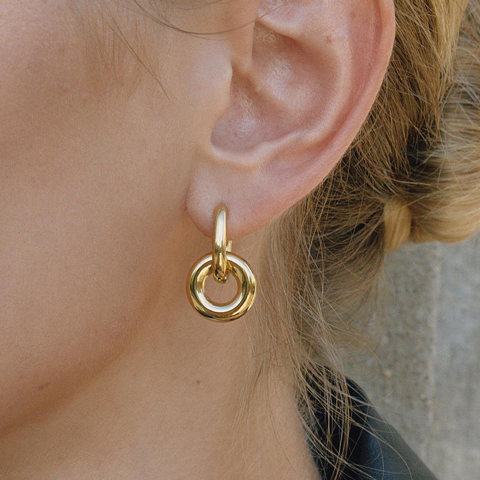 Sutton Gold Tone Hoops Earrings