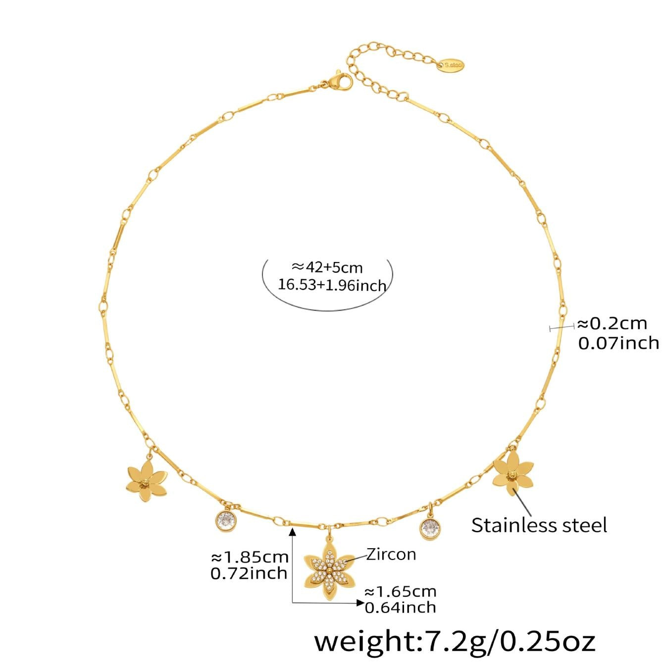 Maeve Rae Gold Tone Flower Zircon Necklace