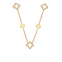 Emma Gold Tone Clover Zircon Necklace