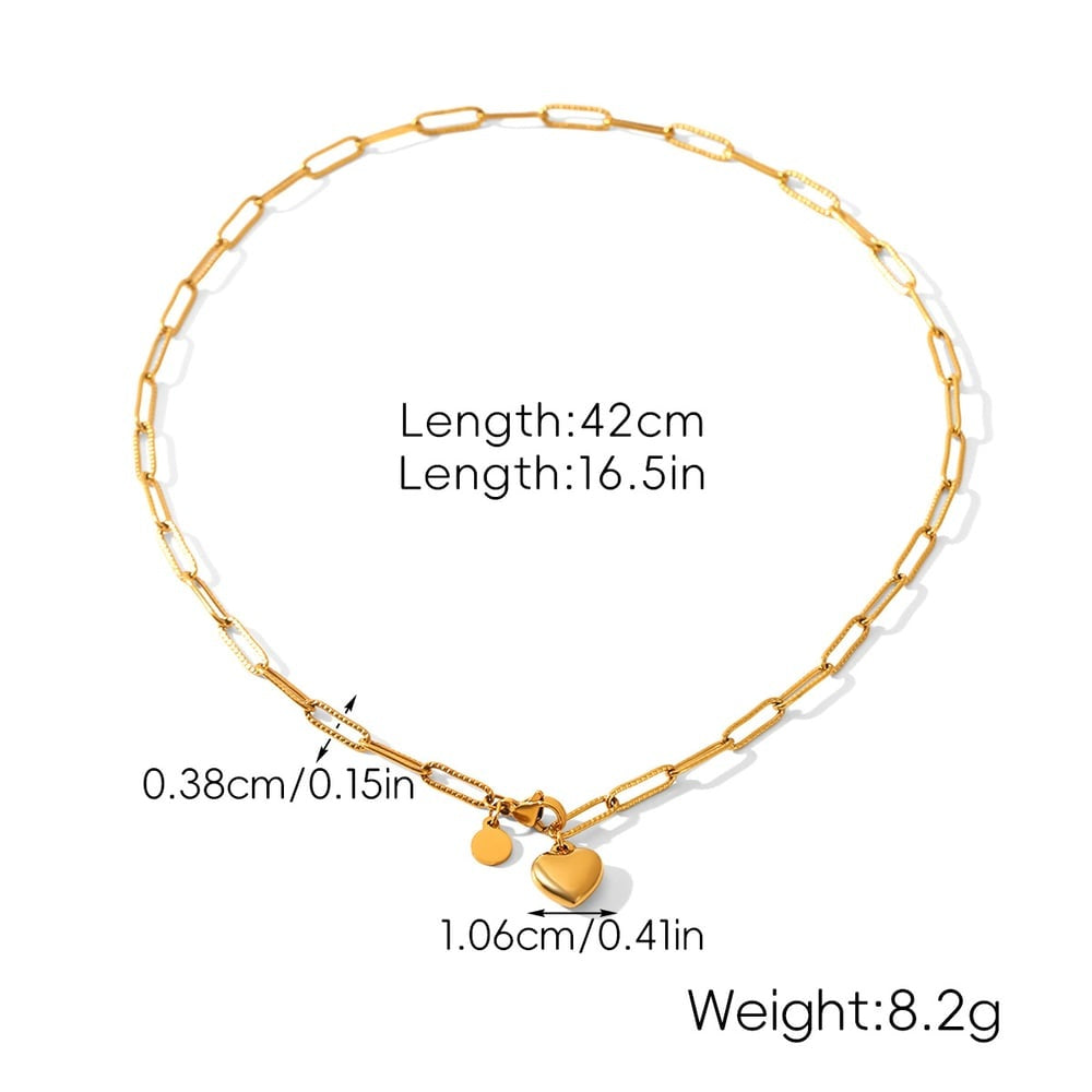 Ella Gold Tone Heart Chain Necklace