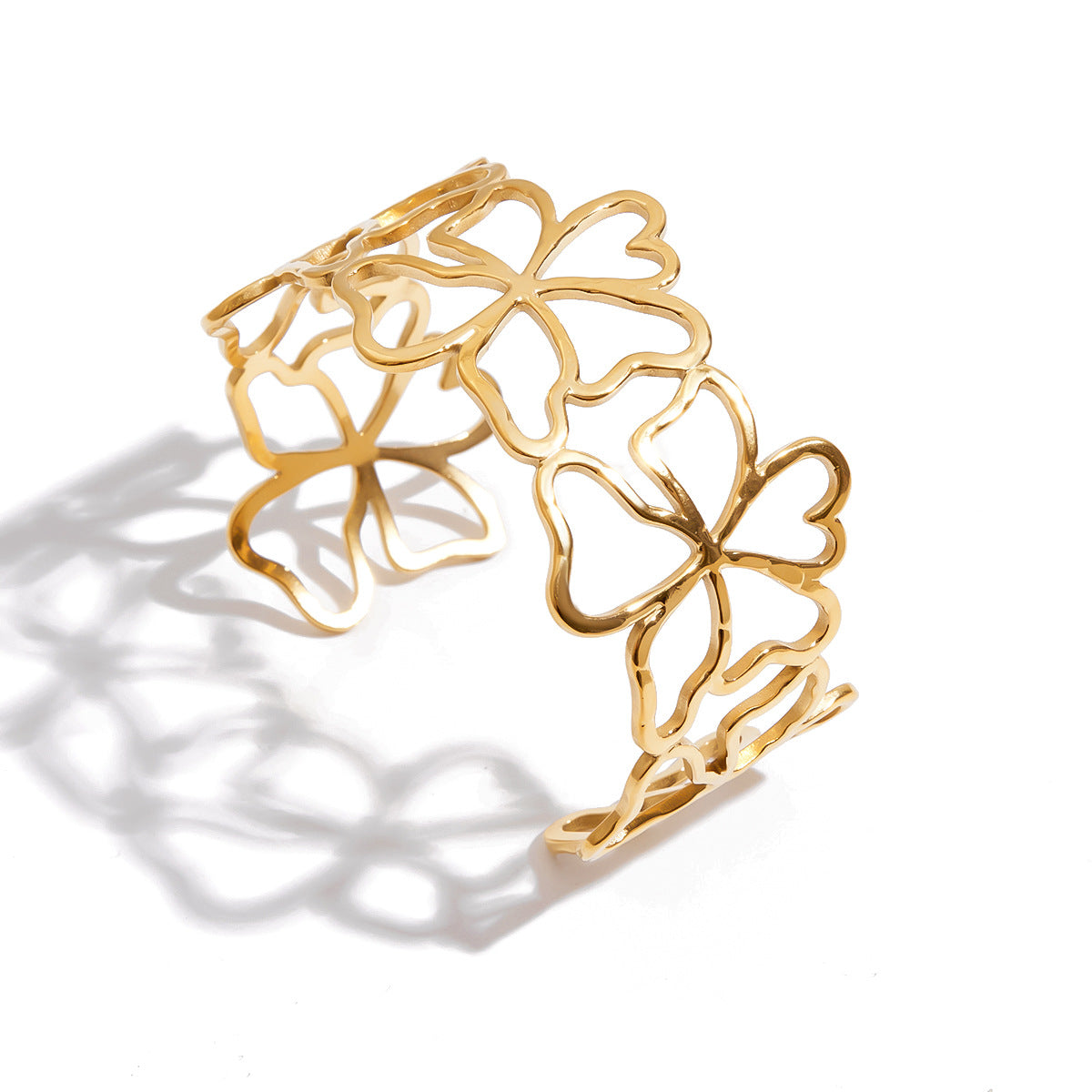 Alina Gold Tone Flower Bangle