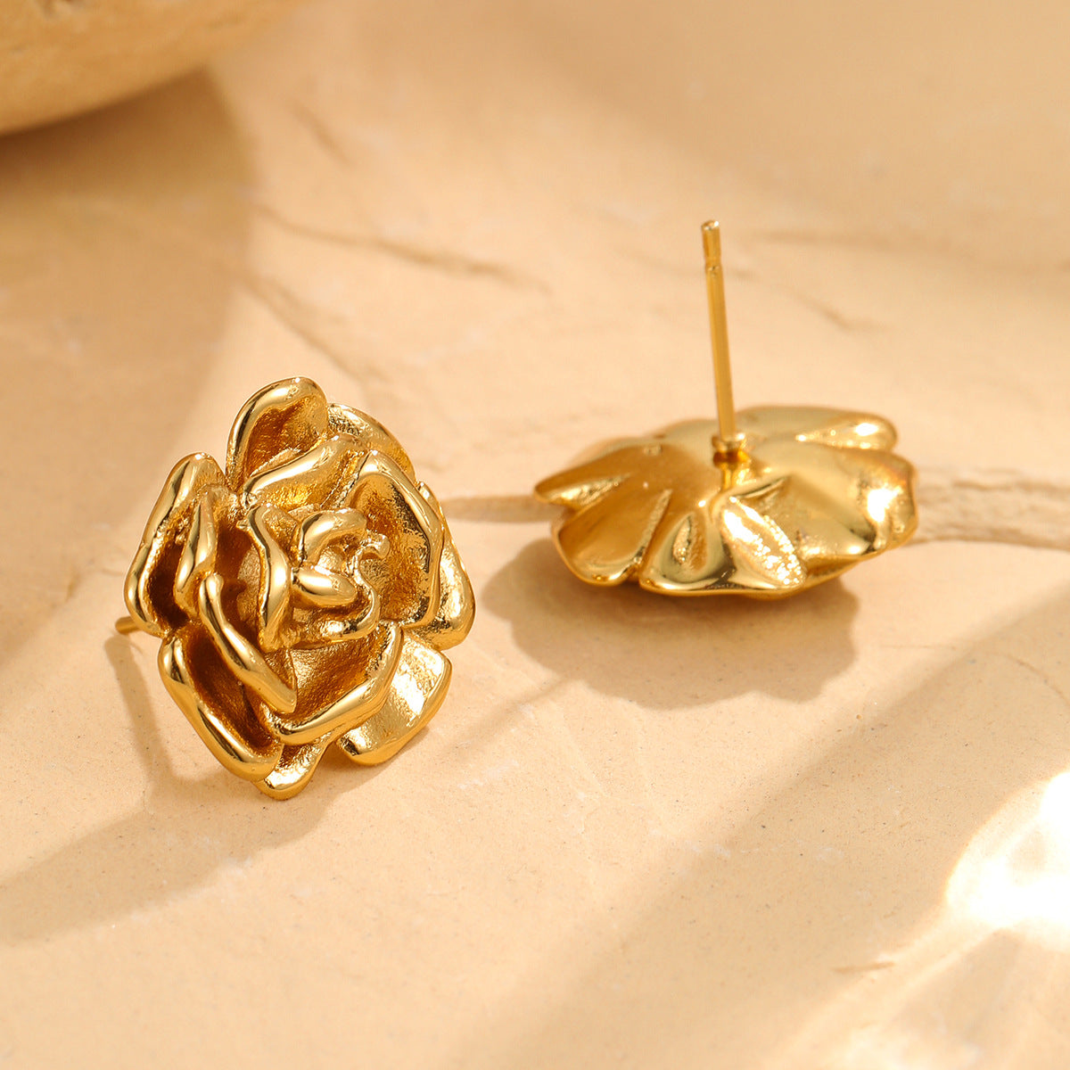 Blakely Gold Tone Flower Stud Earrings
