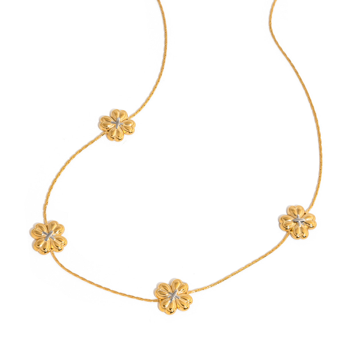 Violet Two Tone Clover Necklace