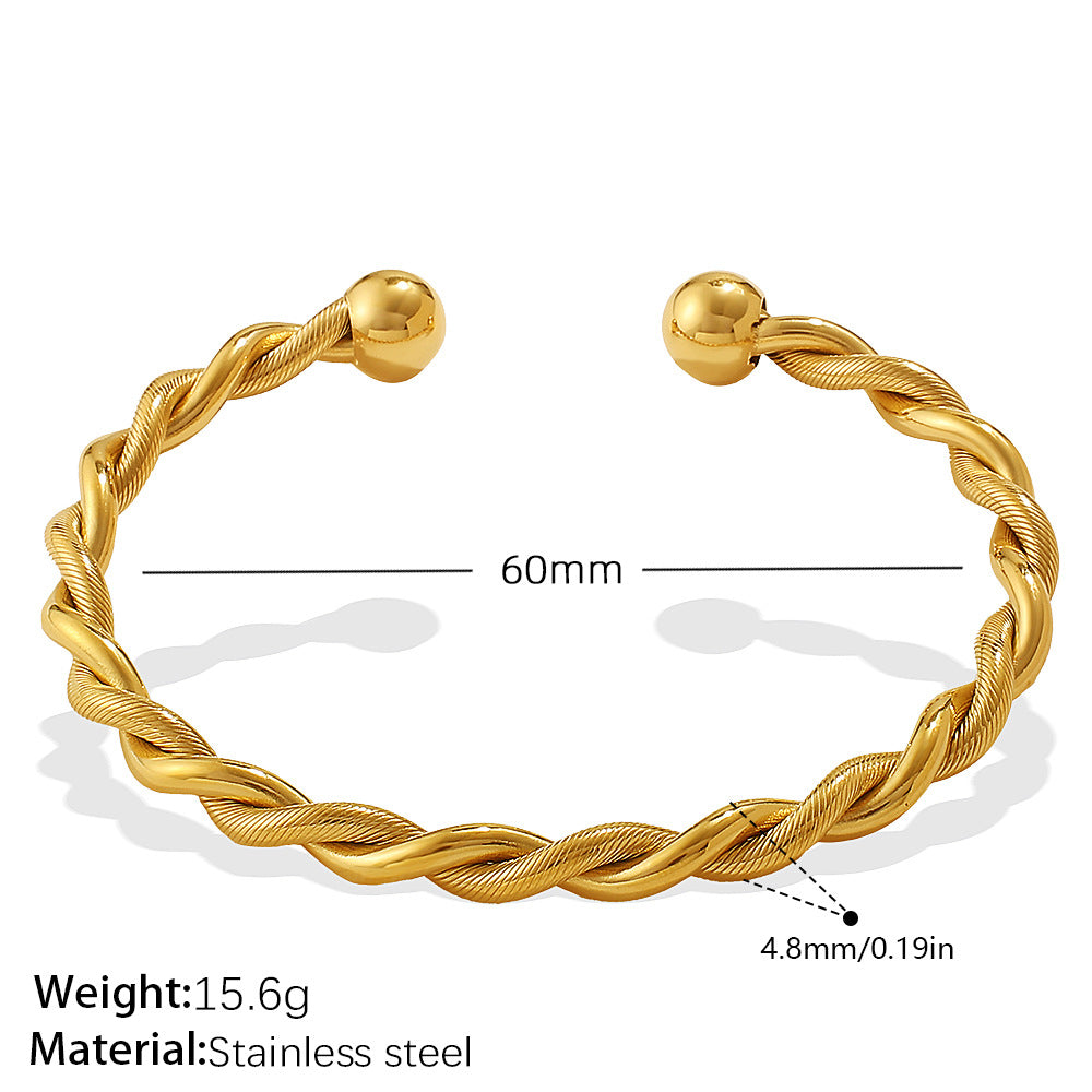 Alora Gold Tone Twisted Cuff Bracelet