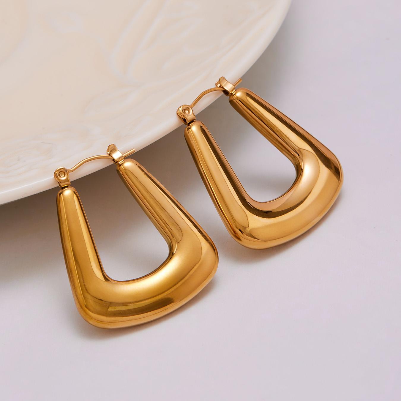 Aaliyah Gold Tone Geometric Drop Earrings