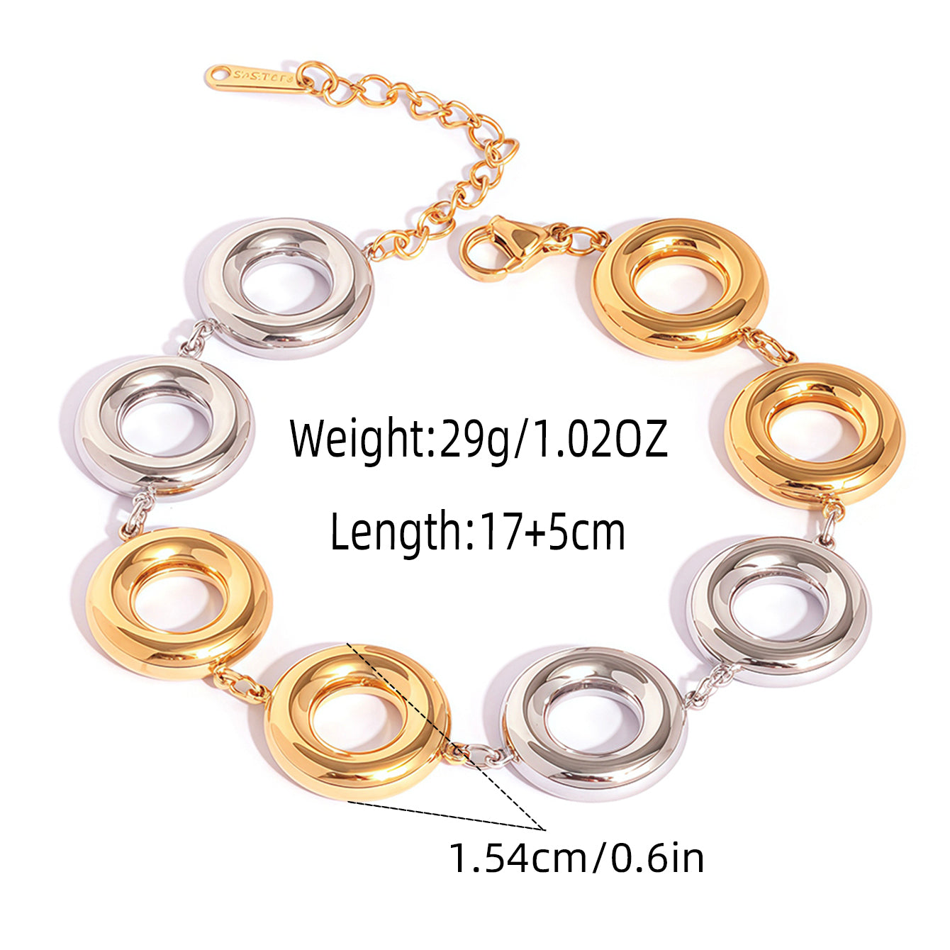 Amaya Two Tone Round Bracelet
