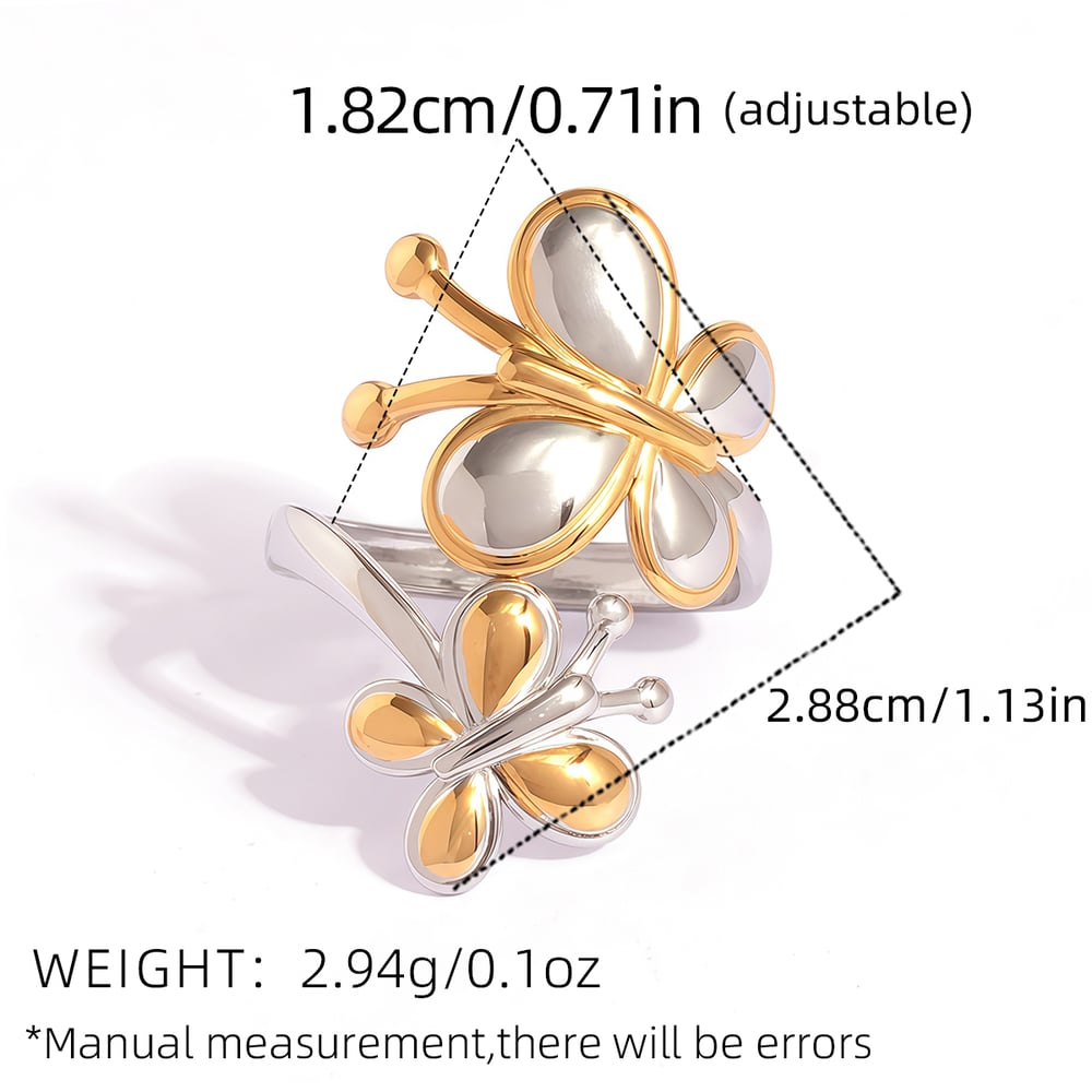 Grace Two Tone Double Butterfly Ring
