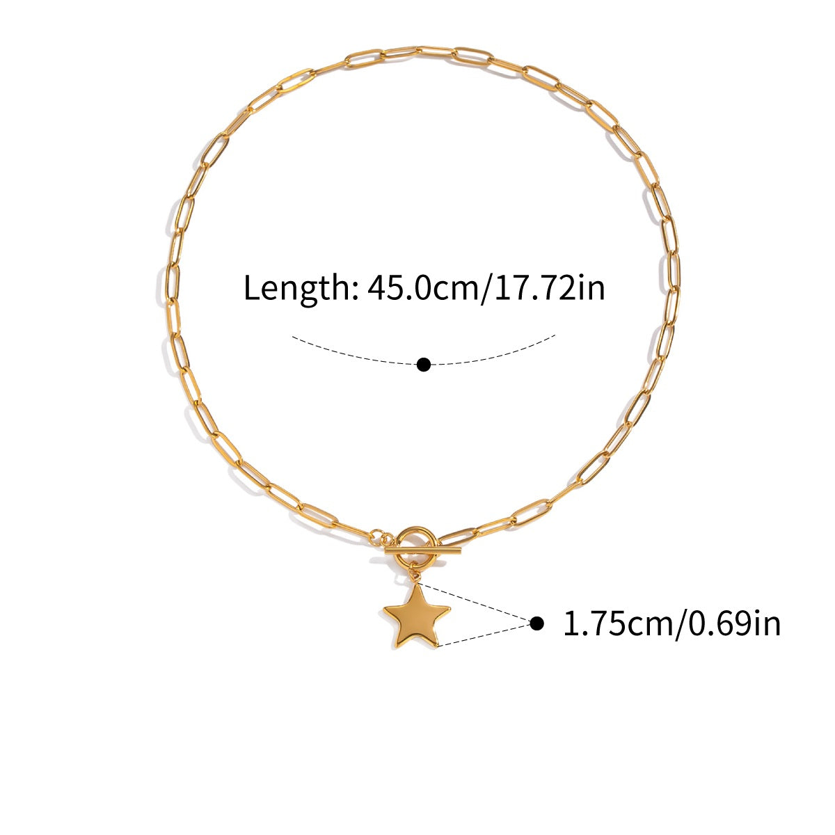 Quinn Gold Tone Star Chain Necklace