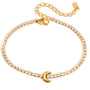 Melody Gold Tone Zircon Moon Bracelet