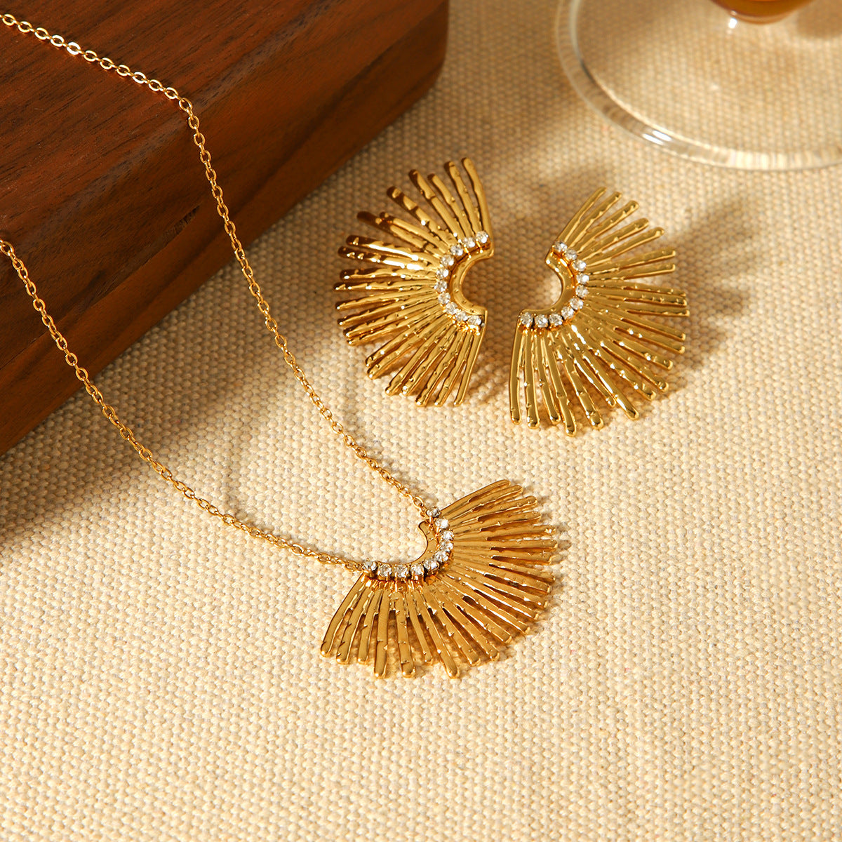 Juniper Gold Tone Wing Zircon Necklace