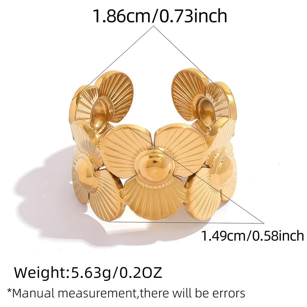 Scarlet Gold Tone Flower Ring