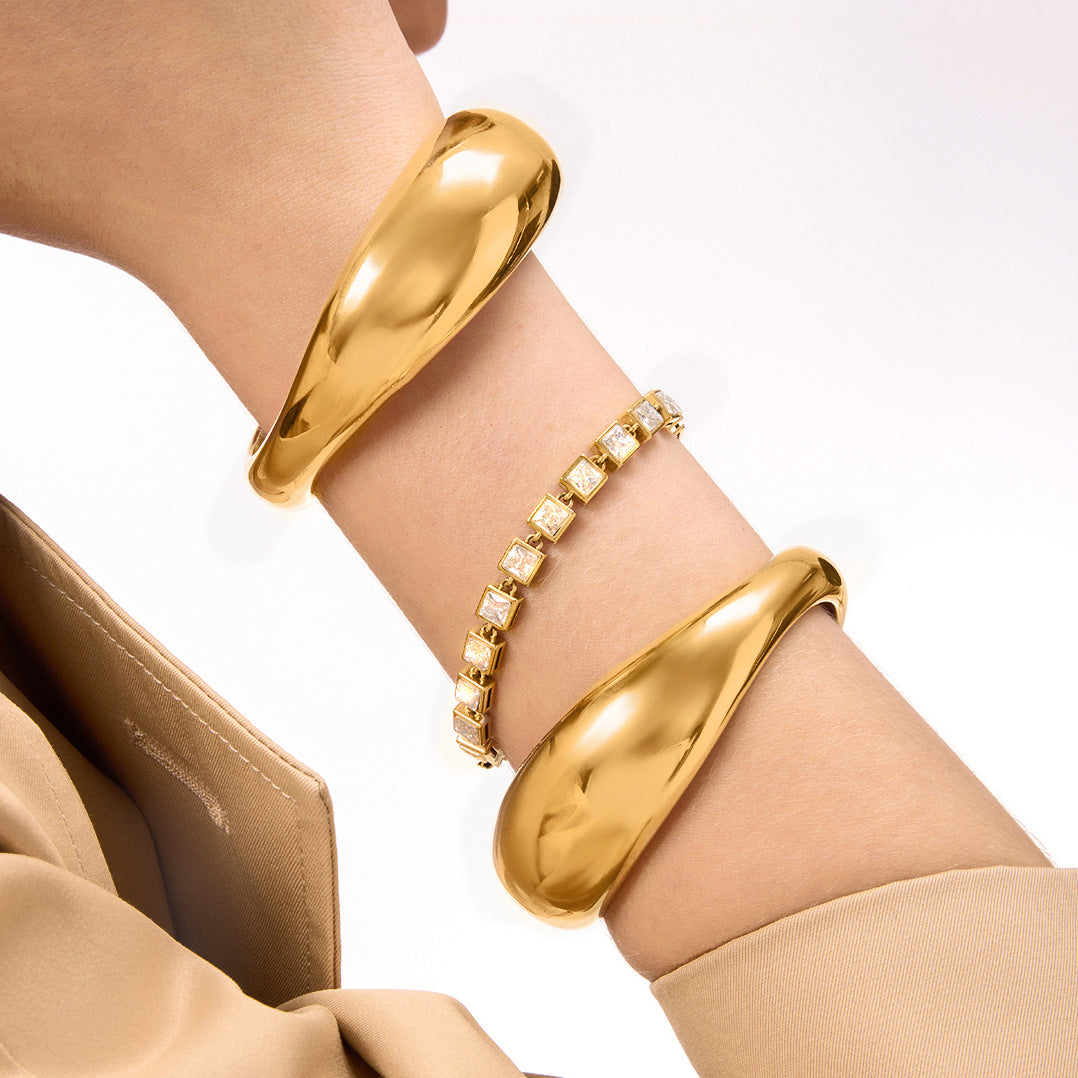 Kennedy Gold Tone Statement Cuff Bangle
