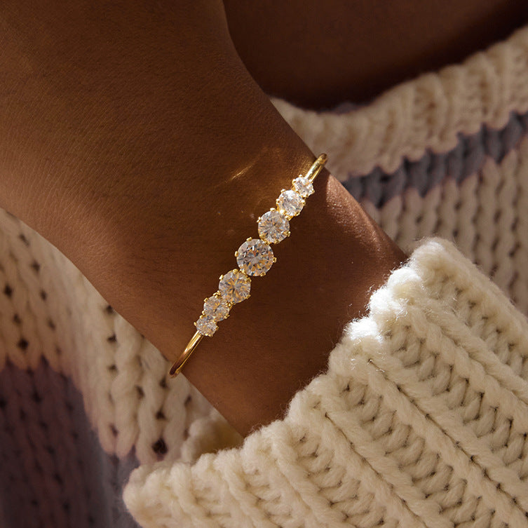 Blair Gold Tone Zircon Cuff Bracelet