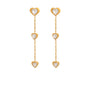 Stevie Gold Tone Zircon Heart Drop Earrings