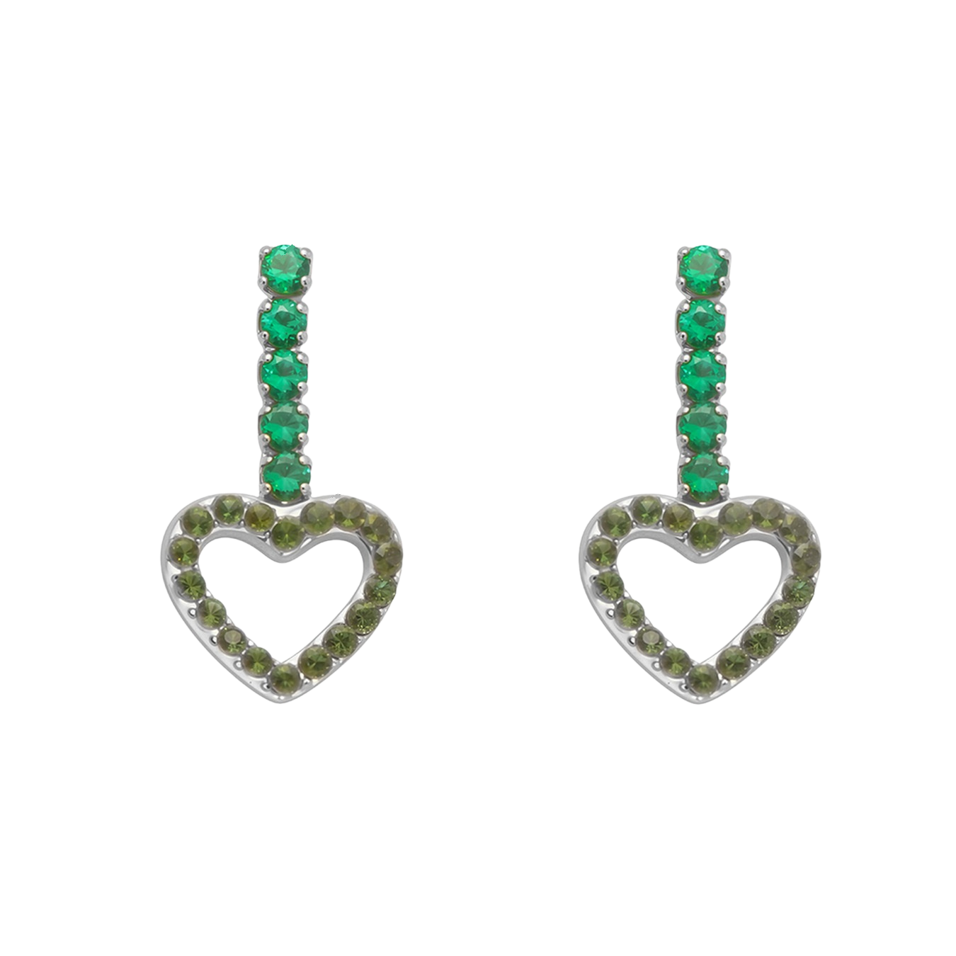 Ailany Green Heart Zircon Earrings