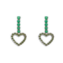 Ailany Green Heart Zircon Earrings