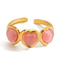 Maya Gold Tone Pink Heart Ring