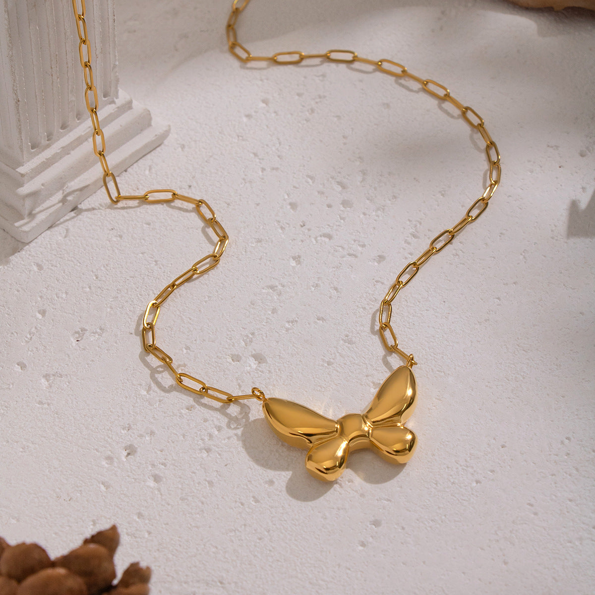 Bailey Gold Tone Butterfly Chain Necklace