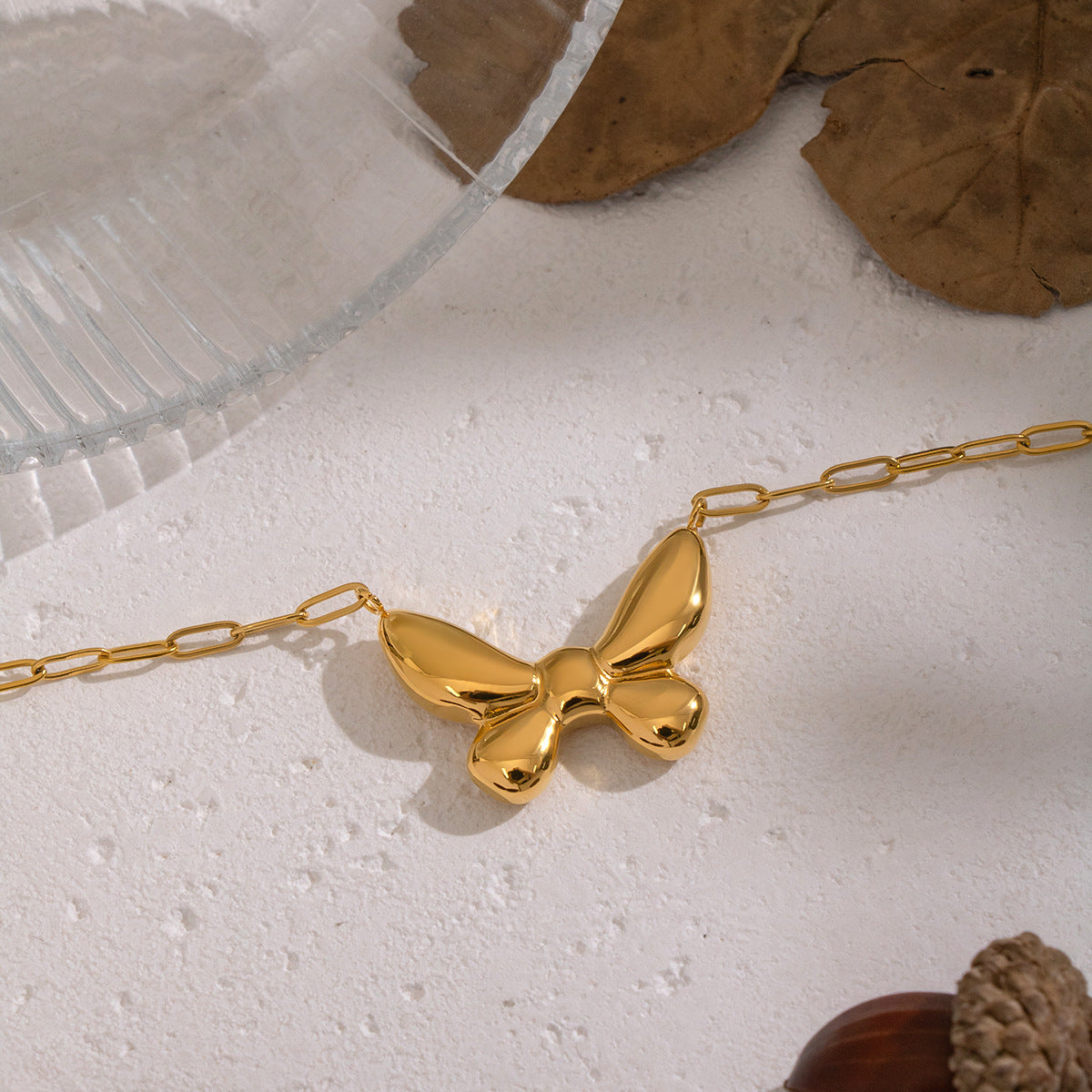 Bailey Gold Tone Butterfly Chain Necklace