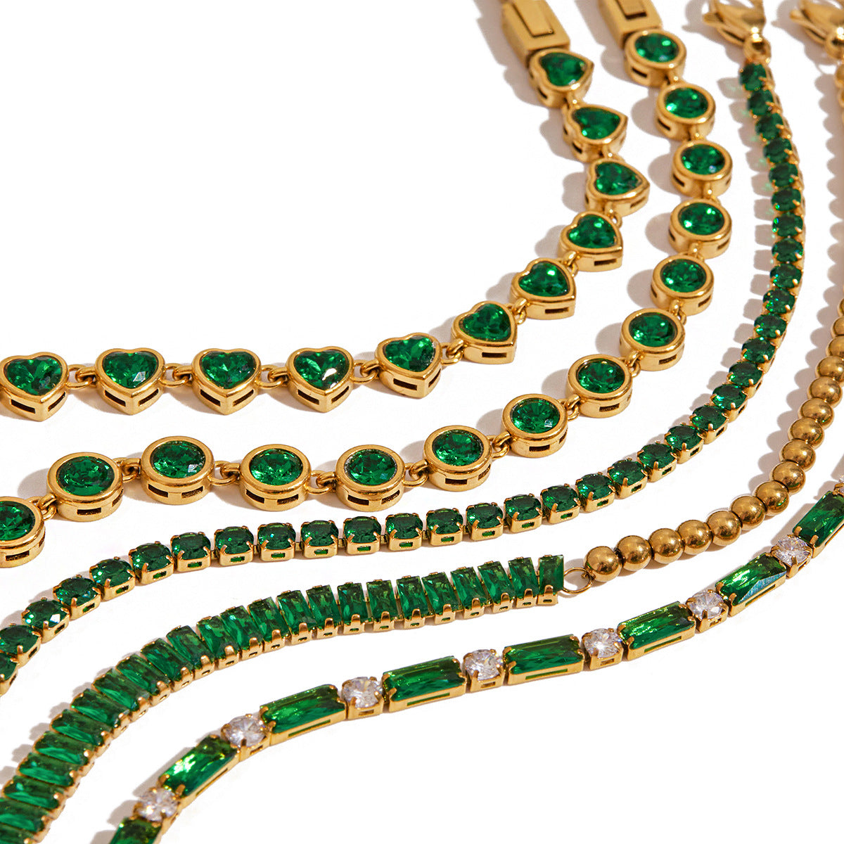 Emerson Gold Tone Green Zircon Bracelet