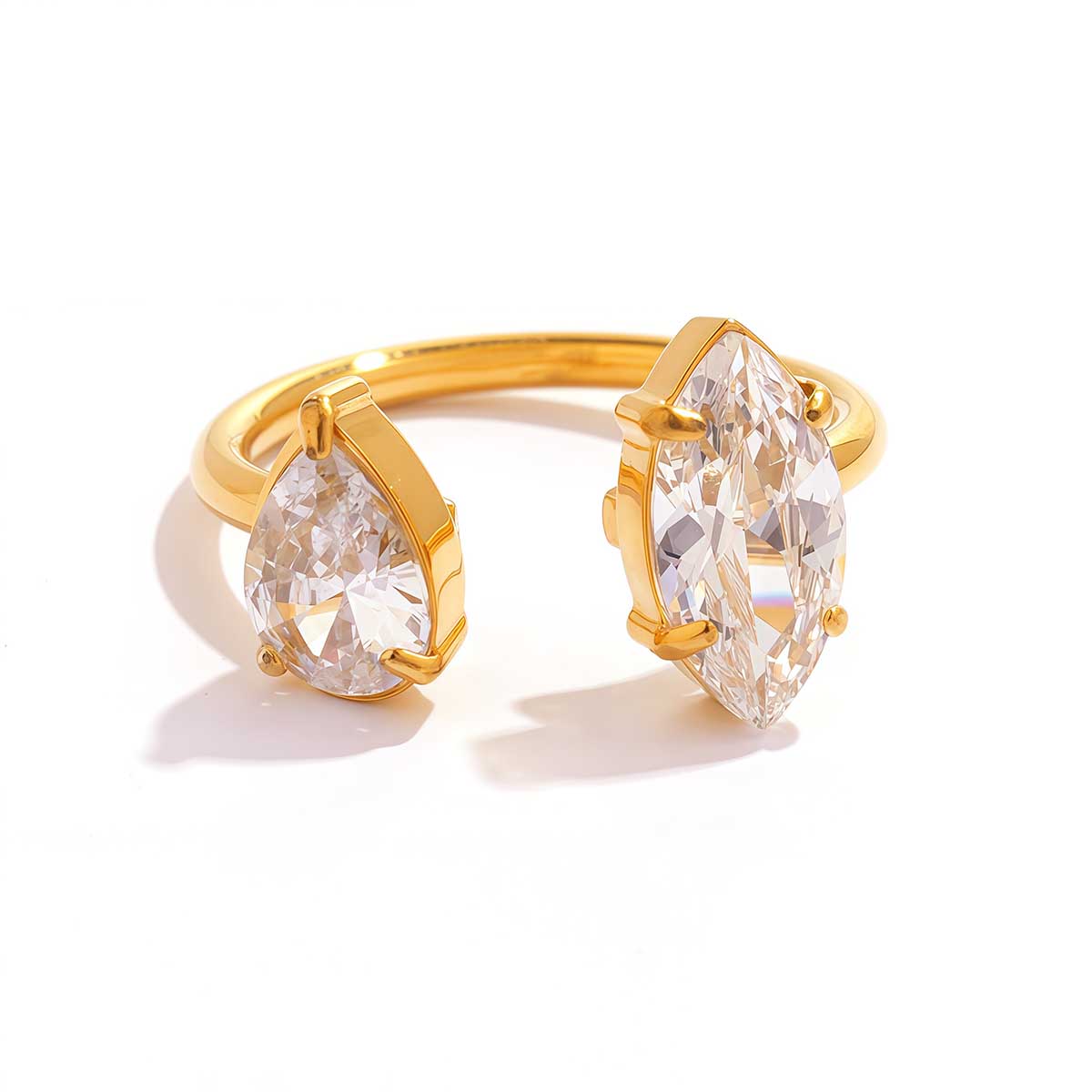 Audrey Kay Gold Tone Zircon Ring
