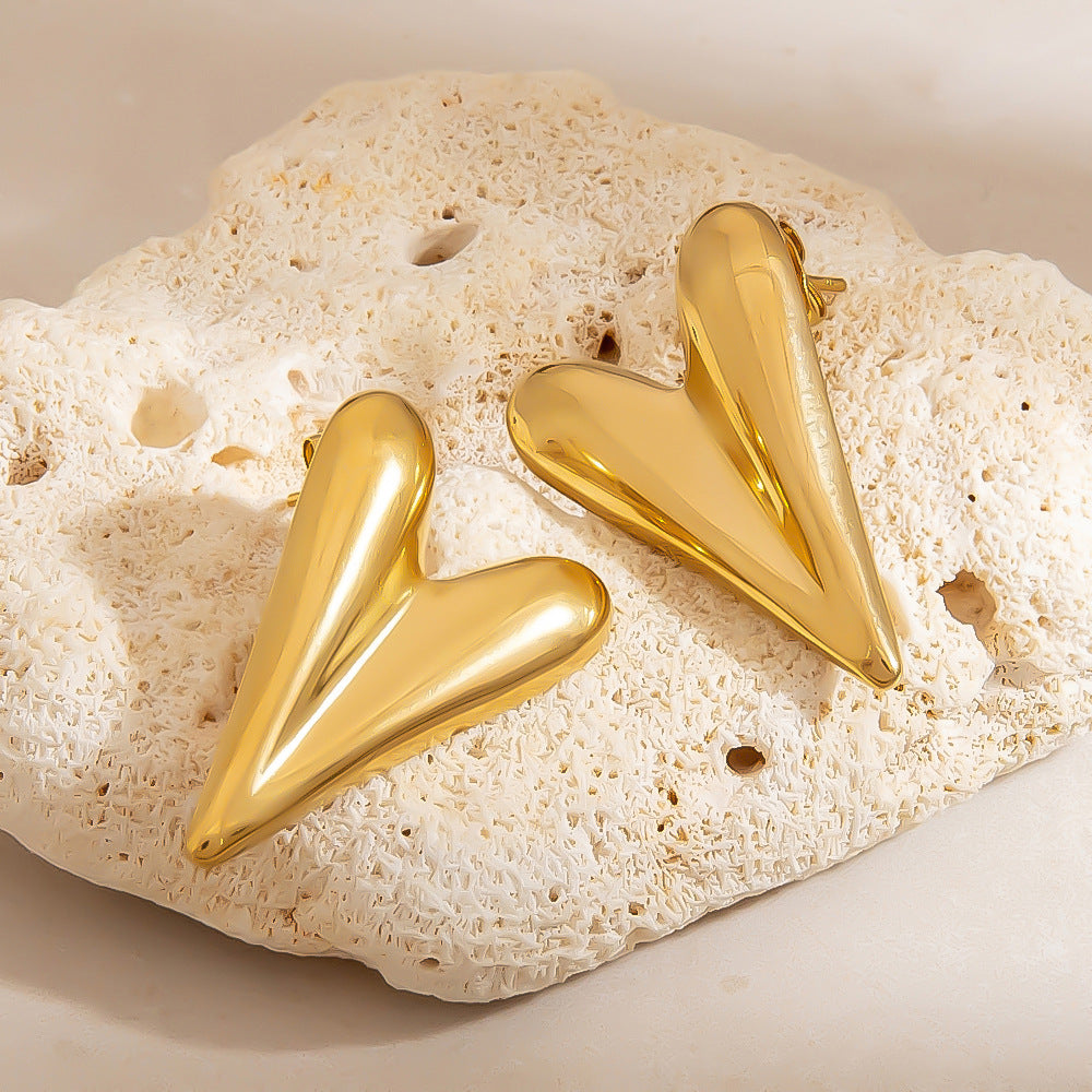 Mila Gold Tone Heart Earrings