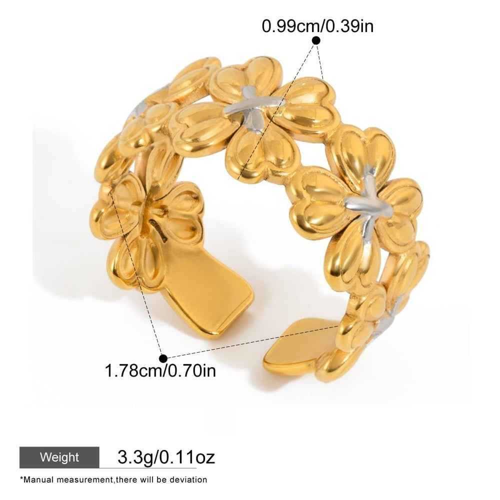 Violet Two Tone Single Clover Ring