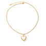 Lainey Gold Tone White Heart Necklace