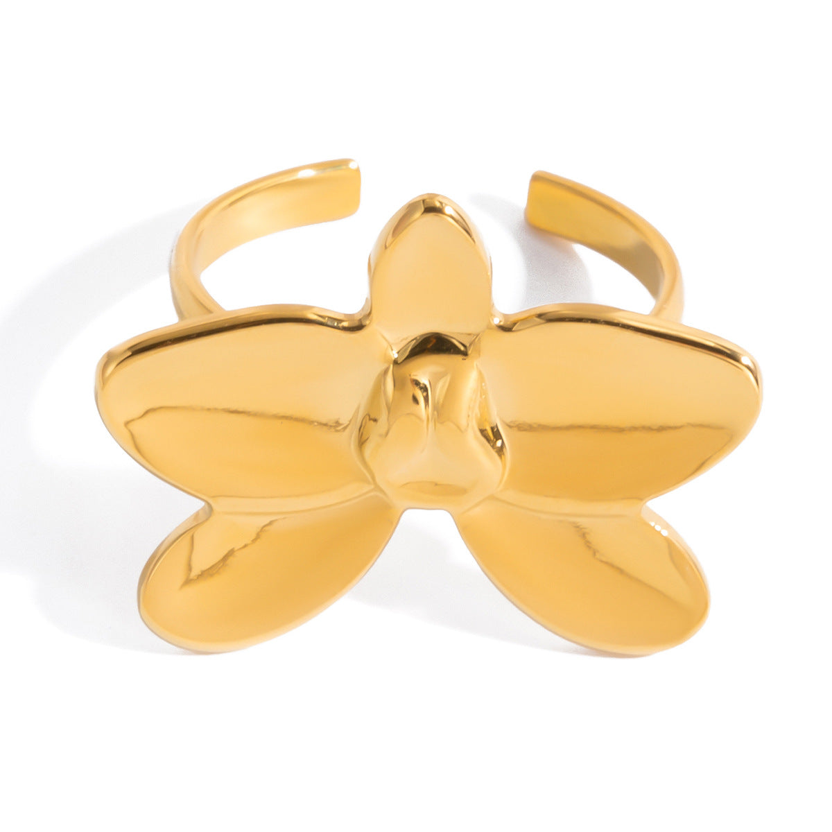 Georgia Gold Tone Orchid Statement Ring