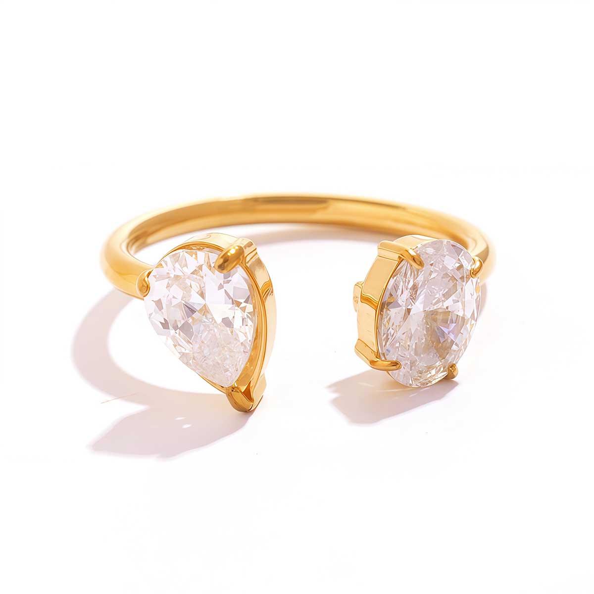 Audrey Leah Gold Tone Zircon Ring