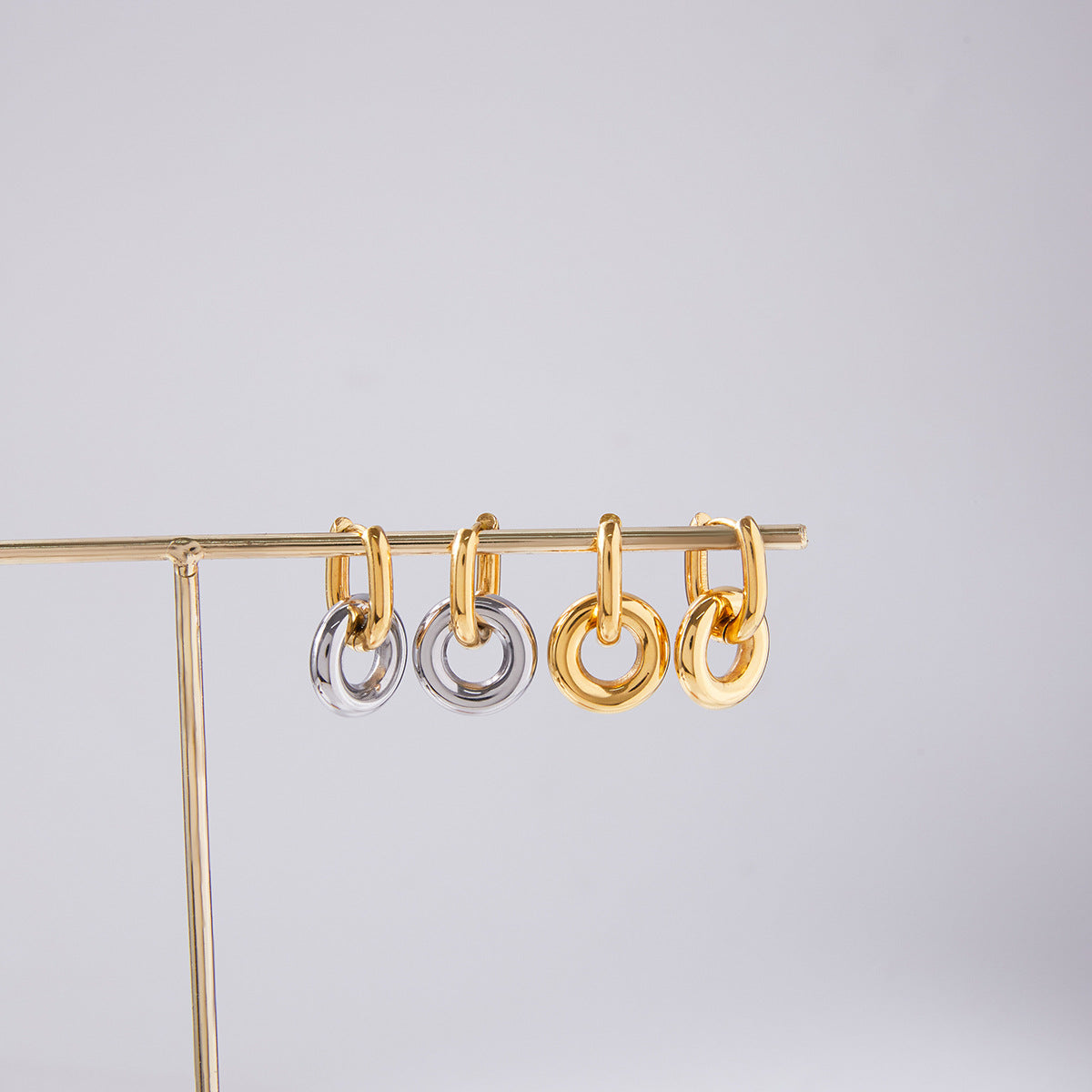 Sutton Two Tone Hoops Earrings