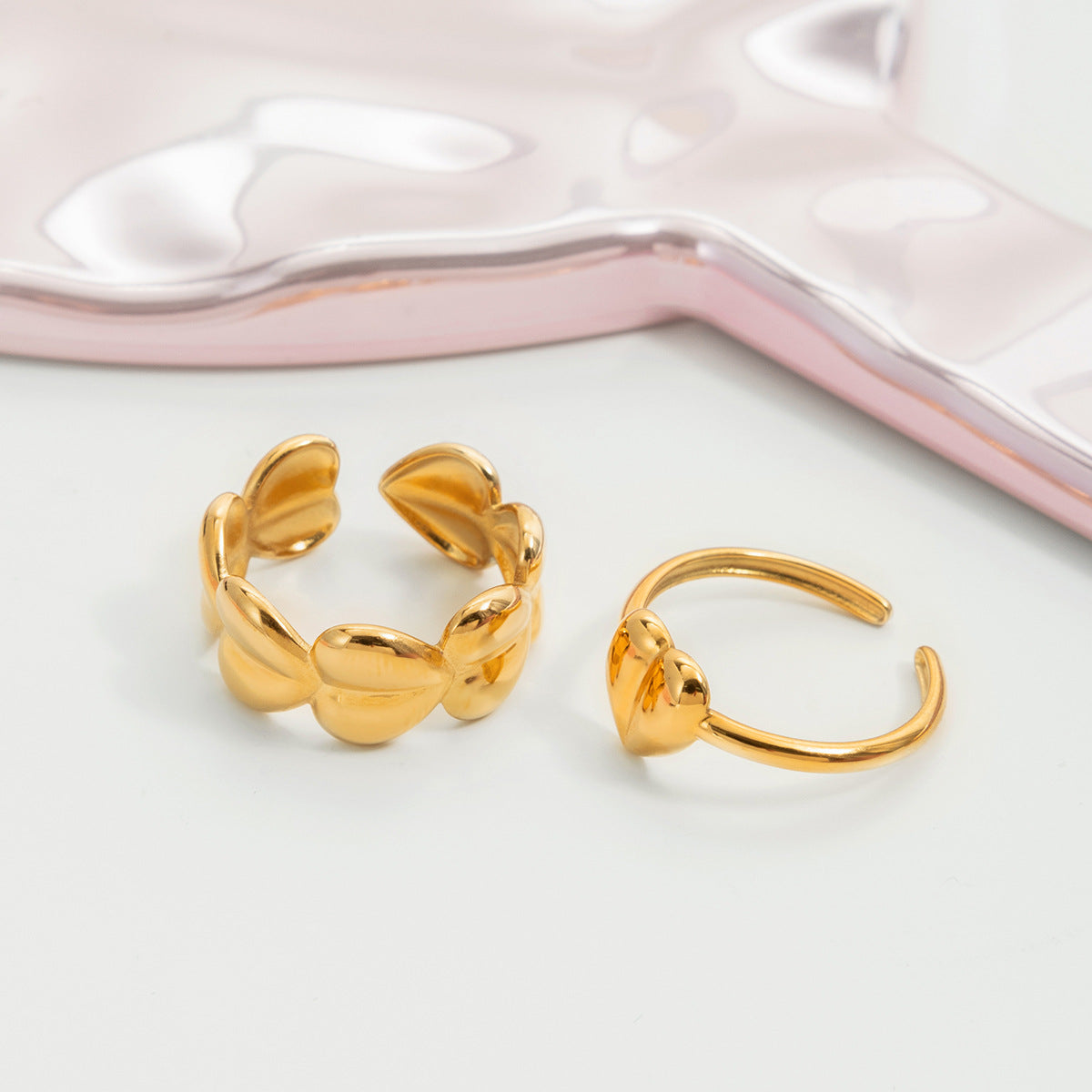 Nova Gold Tone Multiple Hearts Ring
