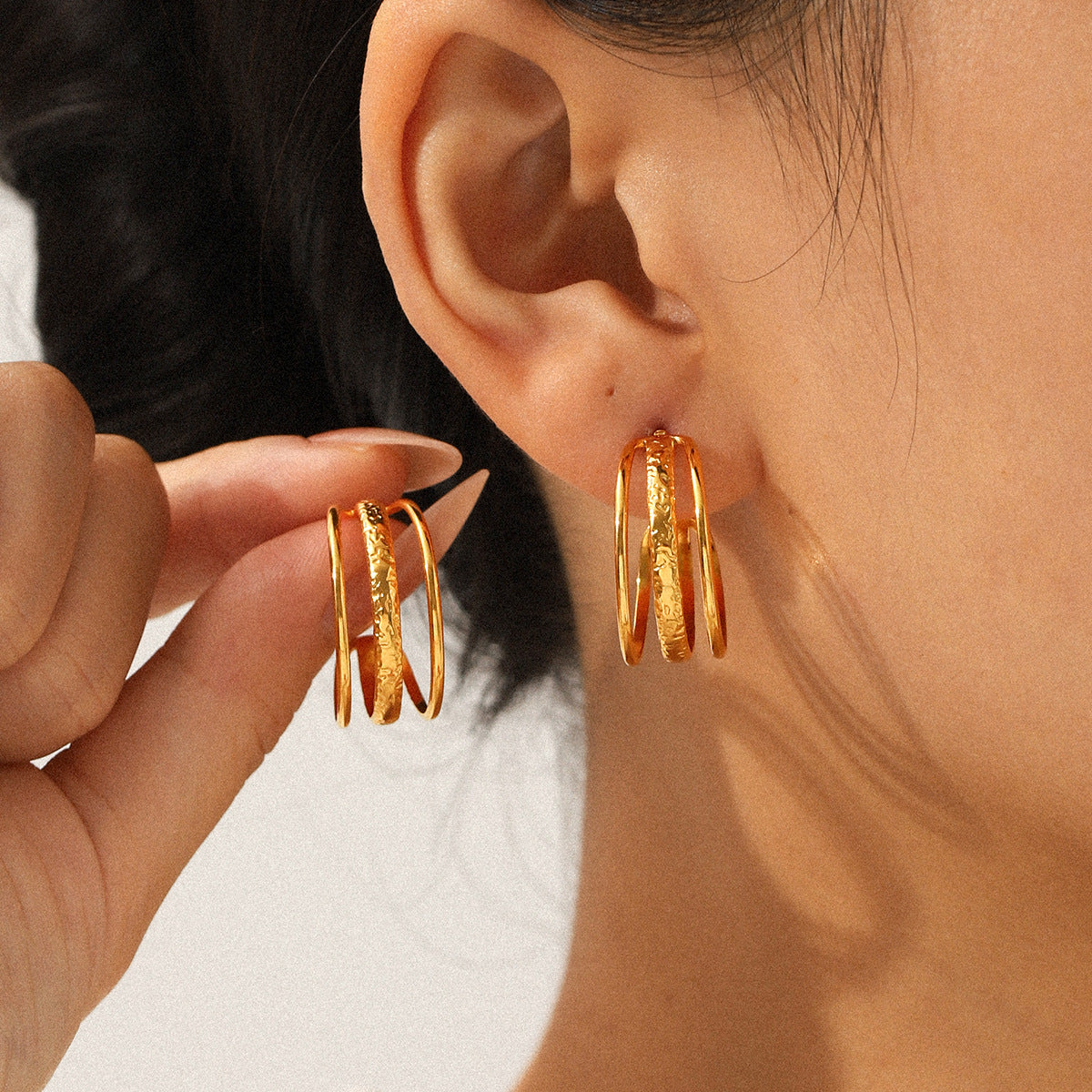 Anna Gold Tone Hoop Earrings