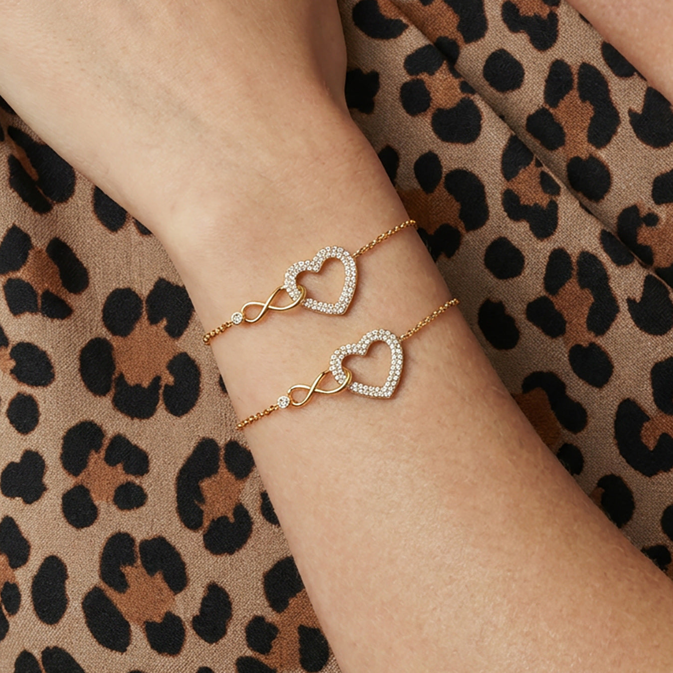 Maria Gold Tone Infinity Heart Zircon Bracelet