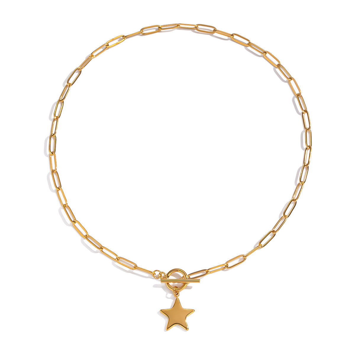 Quinn Gold Tone Star Chain Necklace