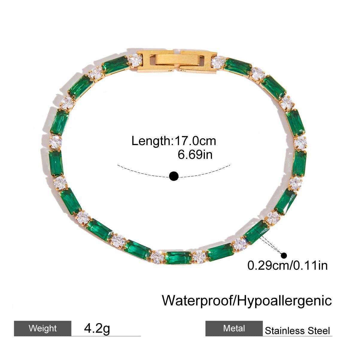 Emerson Gold Tone Green Zircon Bracelet