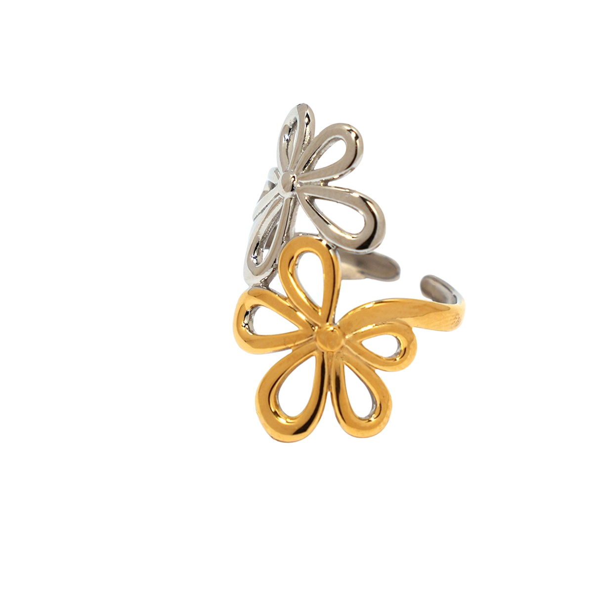 Annie Two Tone Flowers Ring
