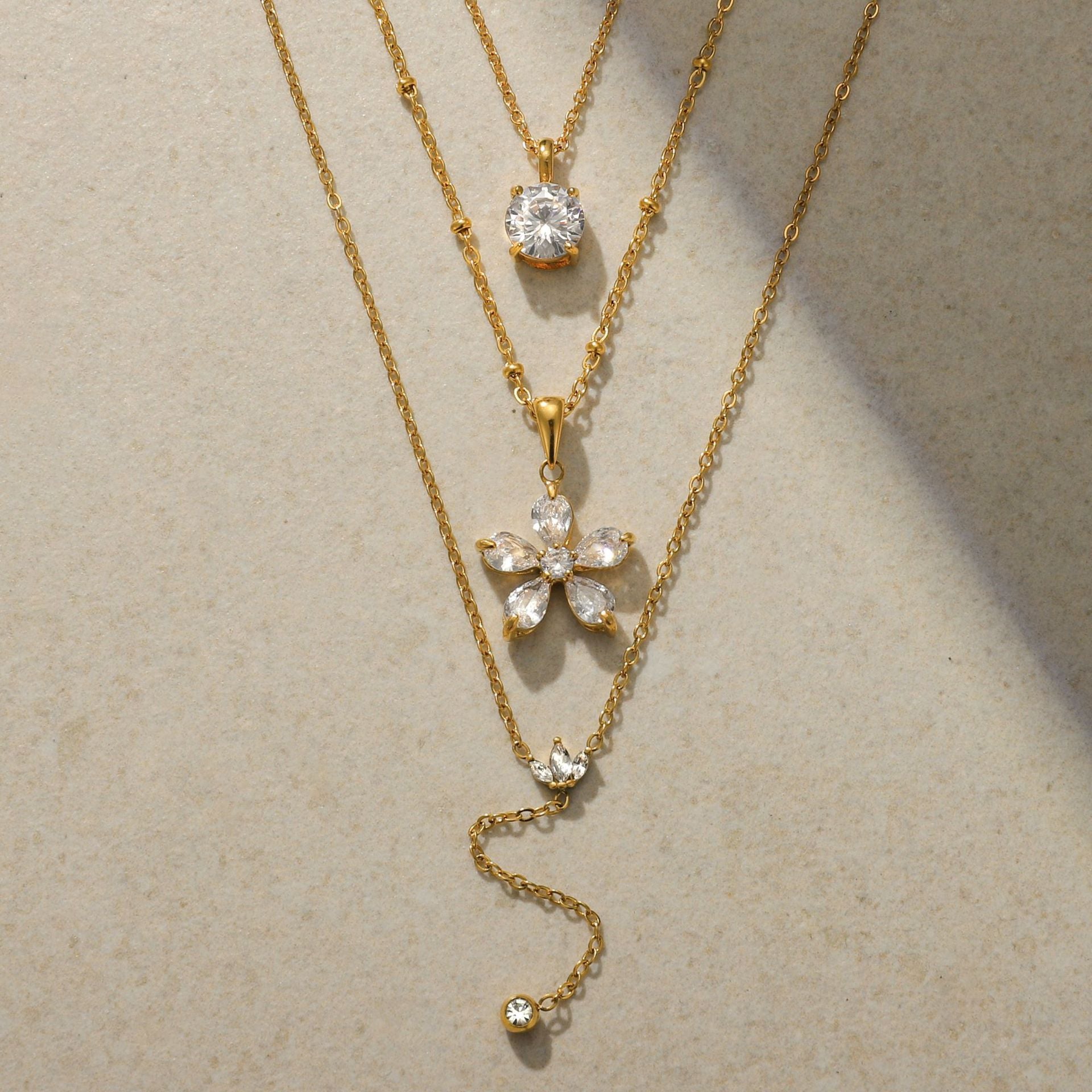 Adaline Gold Tone Zircon Necklace