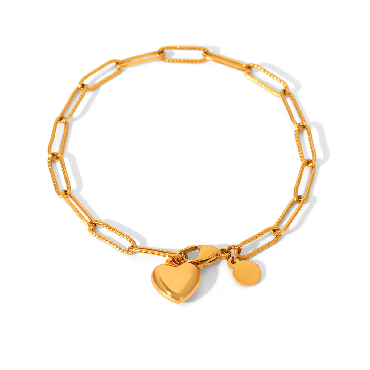 Ella Gold Tone Heart Chain Bracelet