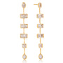 Lia Gold Tone Rectangular Zircons Drop Earrings