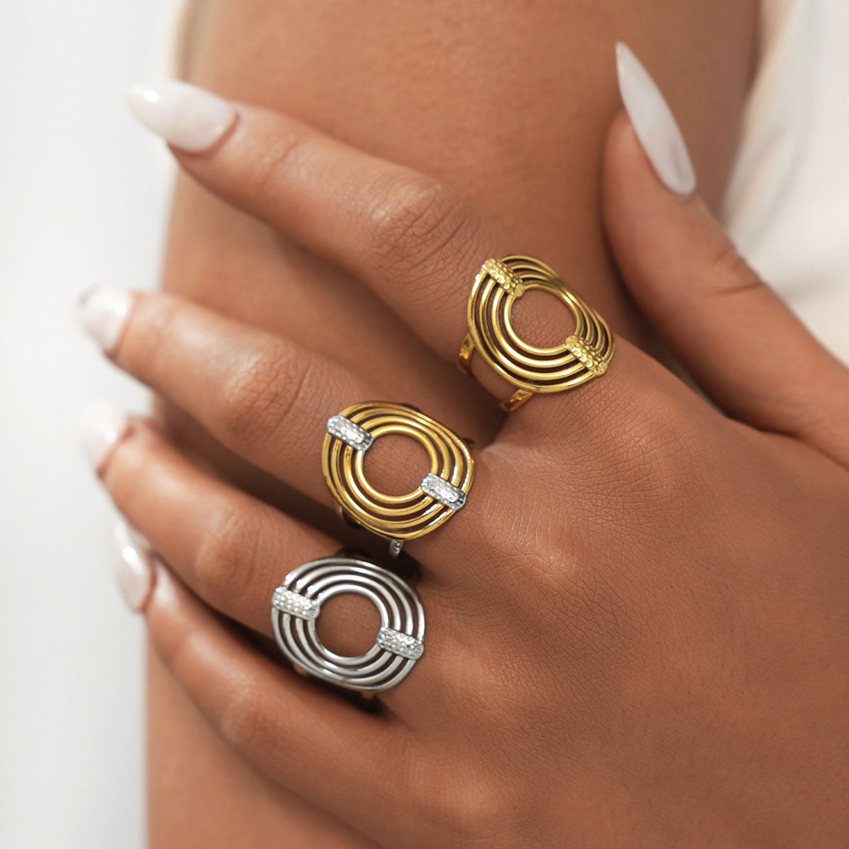 Celeste Silver Tone Statement Ring
